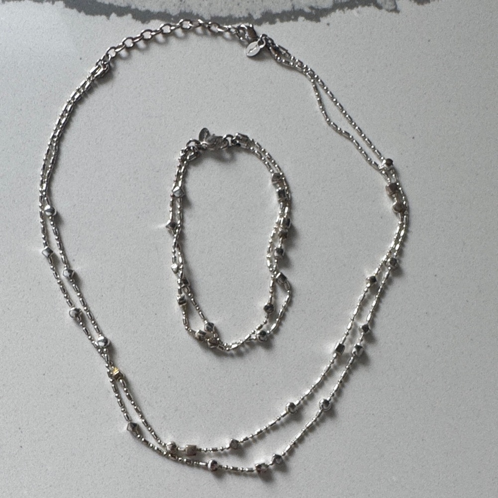 Monet Silver Necklace and Bracelet Set